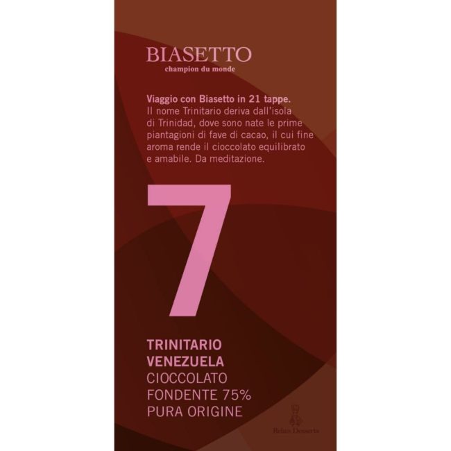 Tavoletta 7 Trinitario Venezuela cioccolato fondente 75%